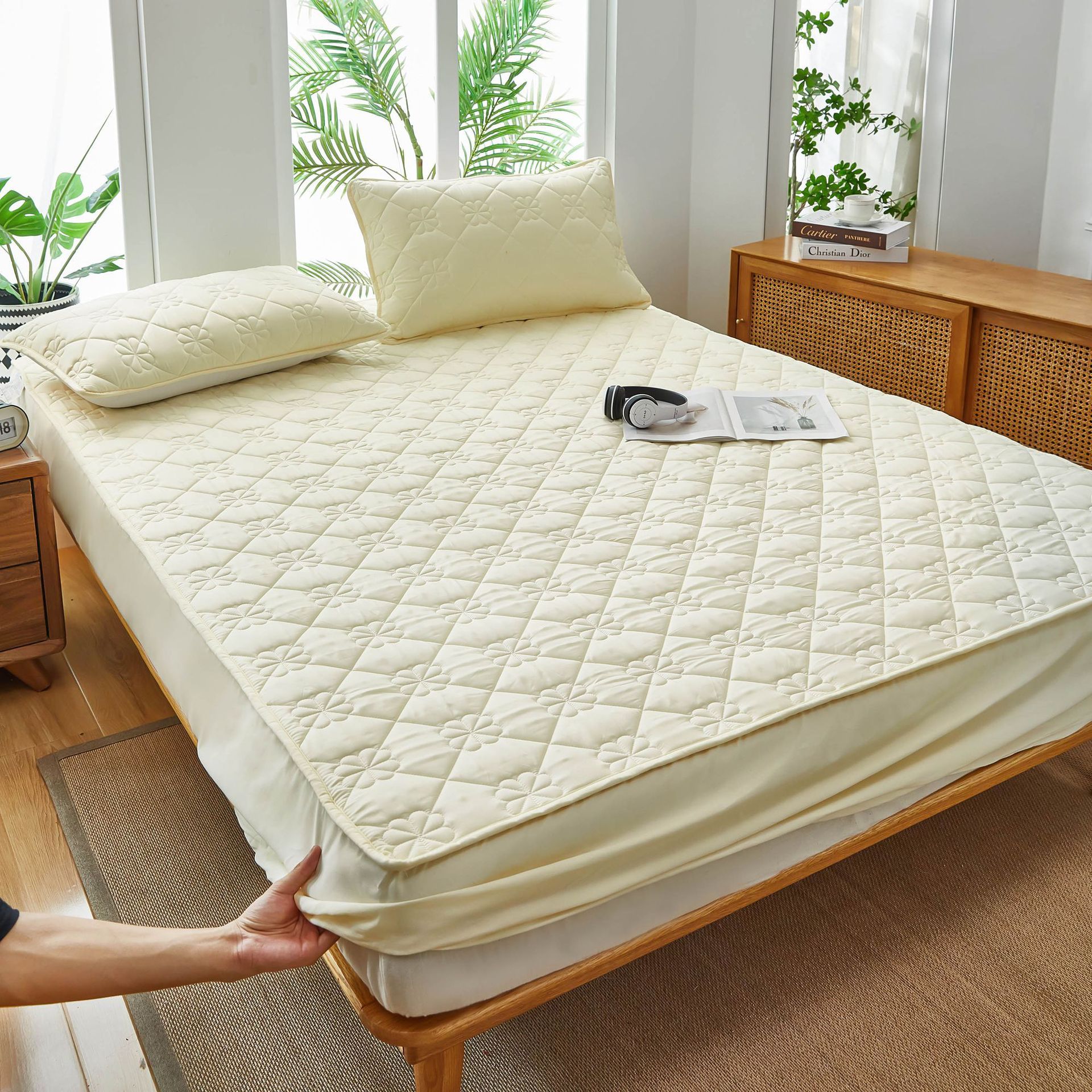 Waterproof Fitted Sheet, Class a Water-Blocking Bed Sheet, Dirt-Proof Bed Cover, Diaper-Proof, Machine Washable, Fully Enclosed Dustproof Mattress Protector Factory