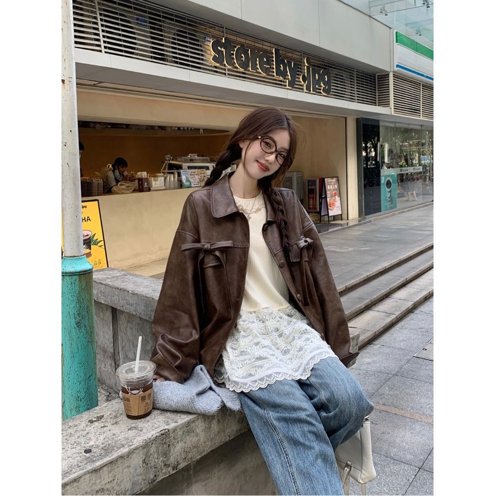 美式复古气质感皮衣外套女春秋新款酷辣妹百搭机车服夹克上衣