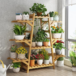 Flower Rack Storage Rack Balcony Floor-standing Living Room Multi-layer Fleshy Flower Potted Plant Green Plant Shelf 2024 Lingzhi