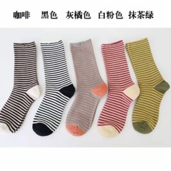 日系细条百搭不撞款立秋百搭松弛感撞色女袜气质氛围堆堆袜现货
