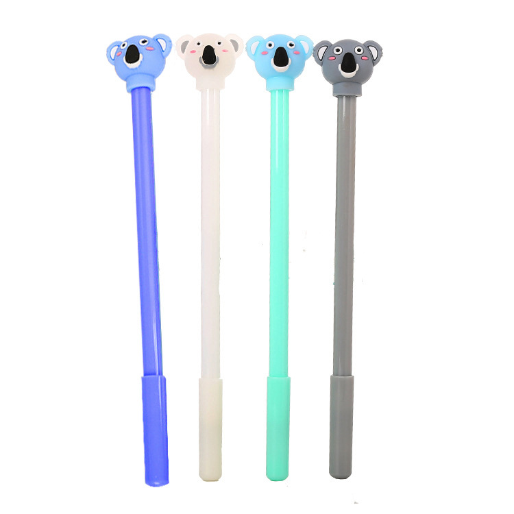 Directo de fábrica creativa Kaola pluma de gel de dibujos animados lindo aprendizaje papelería cabeza de silicona pluma de agua pluma de la firma de oficina