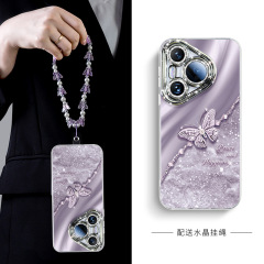 適用華為pura70pro携帯ケース新型pura70レンズ全包p60高級感p50ストラップ付き