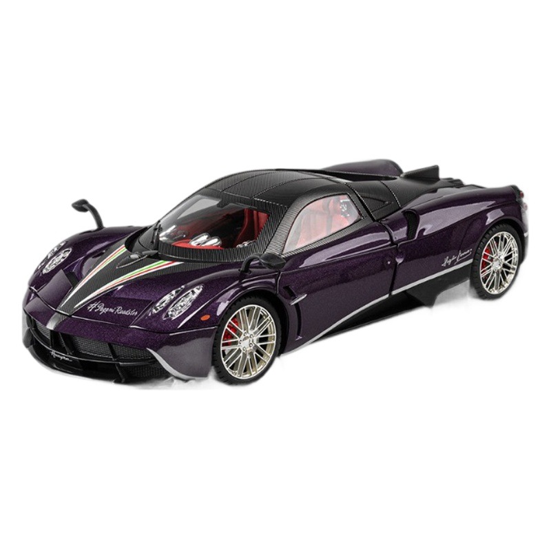 Modelo de coche de aleación 1:18 Coche deportivo Pagani con sonido y luz, modelo de música de coche, colección de adornos