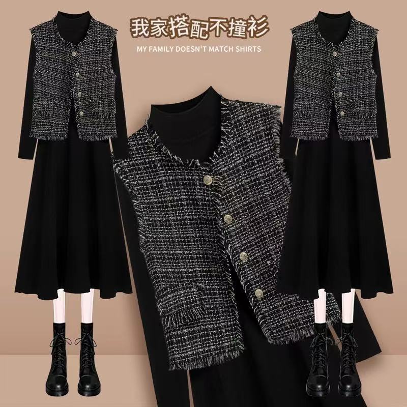 Maternity Wear Autumn and Winter Nursing Skirt Knitted Two-Piece Suit Waistcoat Jacket 2025 New Waist Dress