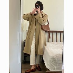 风衣外套女小个子年春秋新款休闲中长款日系卡其色大衣感