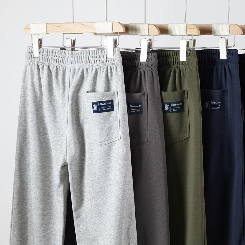 340G Heavy Terry European and American Fashion Brand American Retro Japanese Sports Loose Straight Drawstring Casual Pants Men