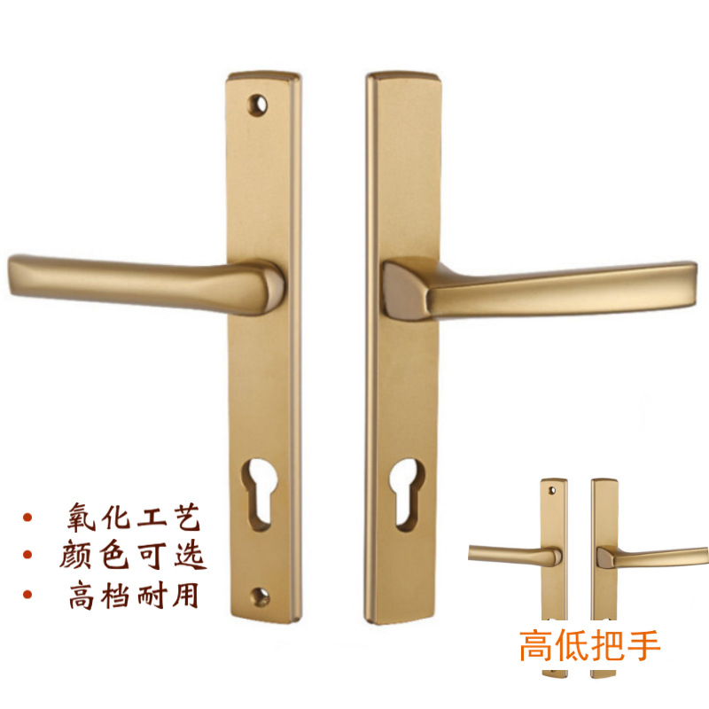 Sur de China B10 Alto y Bajo roto puente de aluminio puerta plana manija de la cerradura 85 Tipo de aleación de aluminio puerta cerradura 85 agujero de la manija de la puerta de pantalla de distancia cerradura