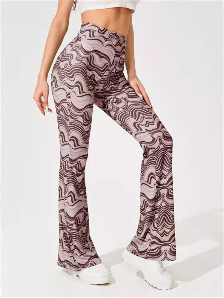 Casual Geometric Cotton Blend Polyester Full Length Flared Pants display picture 6