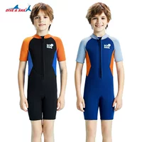 DIVE & SAIL Детский гидрокостюм 2.5MM с короткими рукавами теплая купальник для мальчиков с подводным плаванием серфинг шорты