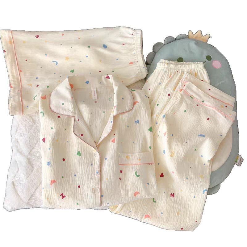 120G nubes de algodón pijama de manga corta tres piezas set ropa para el hogar sudeste asiático TK pedidos de comercio exterior transfronterizo entidad mayorista