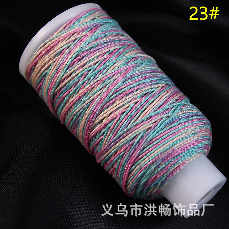 段染手搓棉线加金藏式星空渐变色 diy手工编织项链手链吊坠文玩绳|undefined