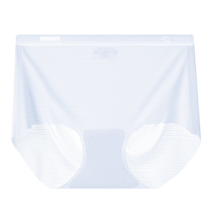 Calzoncillos de cintura media delgados de verano para mujer, pantalones antibacterianos y transpirables para niña, ropa interior de mujer sin costuras de seda de hielo de secado rápido