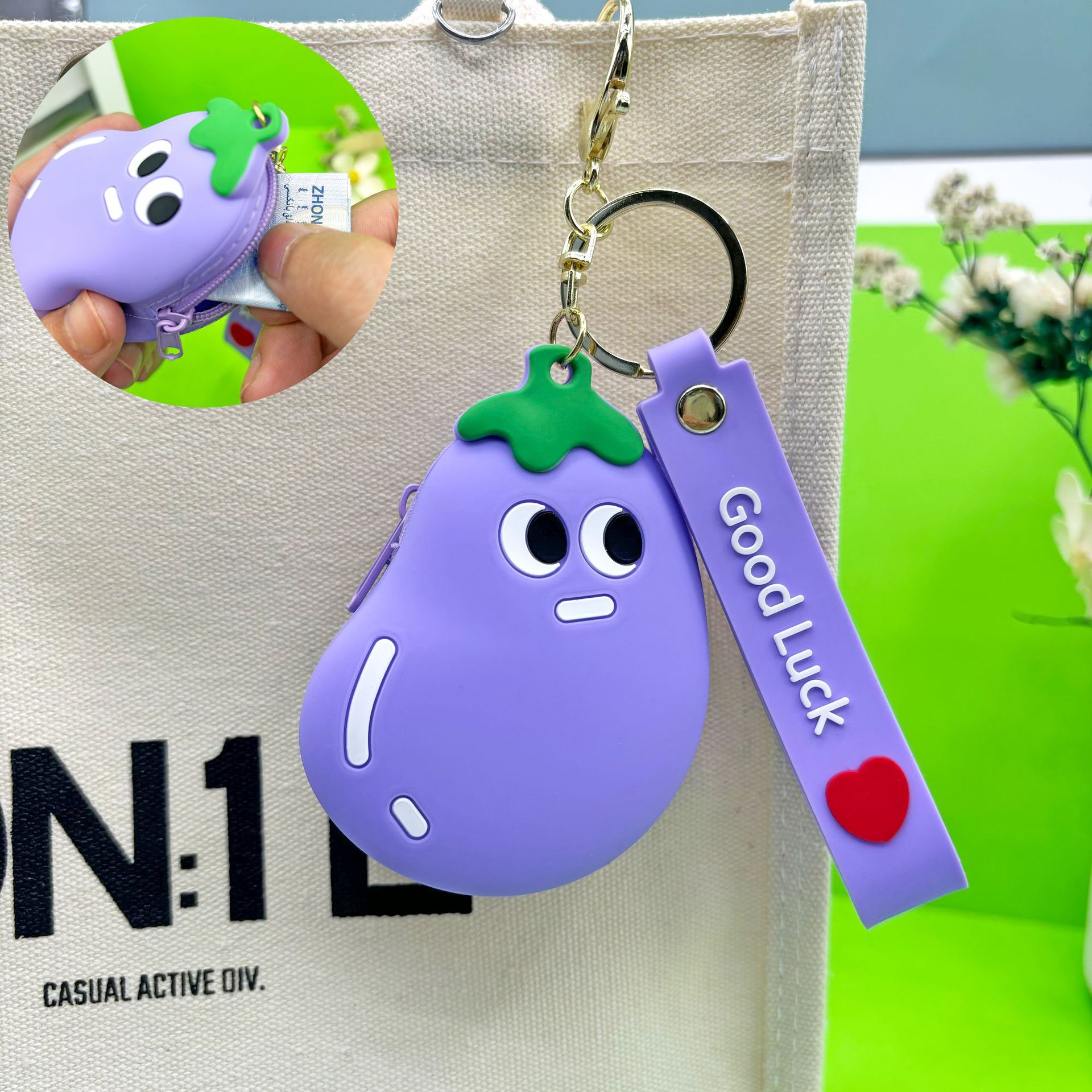 45g Weight Zipper Closure Type Coin Purse Bags Type 1 Piece Quantity Holiday, Daily Occasion Silica Gel Material Fruit Pattern All Seasons Season Women's Gender Cute Style Round Shape Women's Fruit Silica Gel Zipper Coin Purses 13