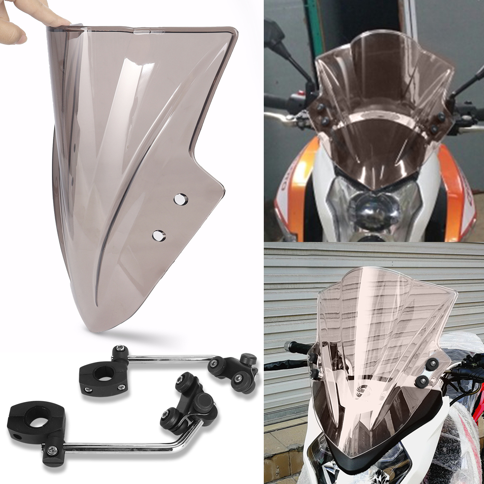 Suitable for 2013-2017 Kawasaki 300 R Ex300 Ex300R Black Windshield Deflector Windshield