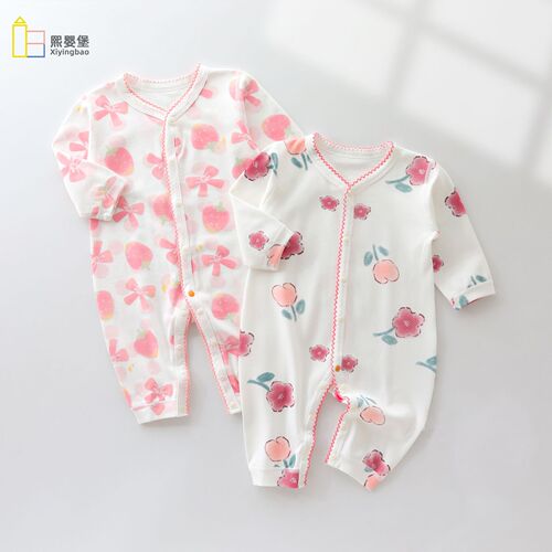 Newborn baby clothes, infant clothes, Cocos jumpsuit, long-sleeved boneless baby girl clothes