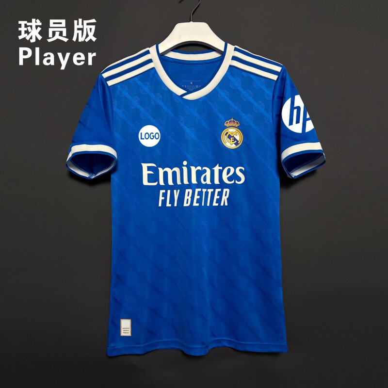 2526 Real Madrid Second Away Player Version Jersey No. 10 Mbappe No. 12 Arnold Fan Version Football Uniform Single Top