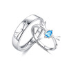 Small design ring for beloved suitable for men and women for St. Valentine's Day, silver 925 sample, light luxury style, trend of season