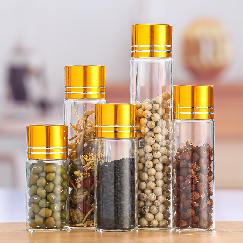 【小额批发】直径22mm硼硅玻璃螺口密封管制瓶花茶糖果分装瓶空瓶