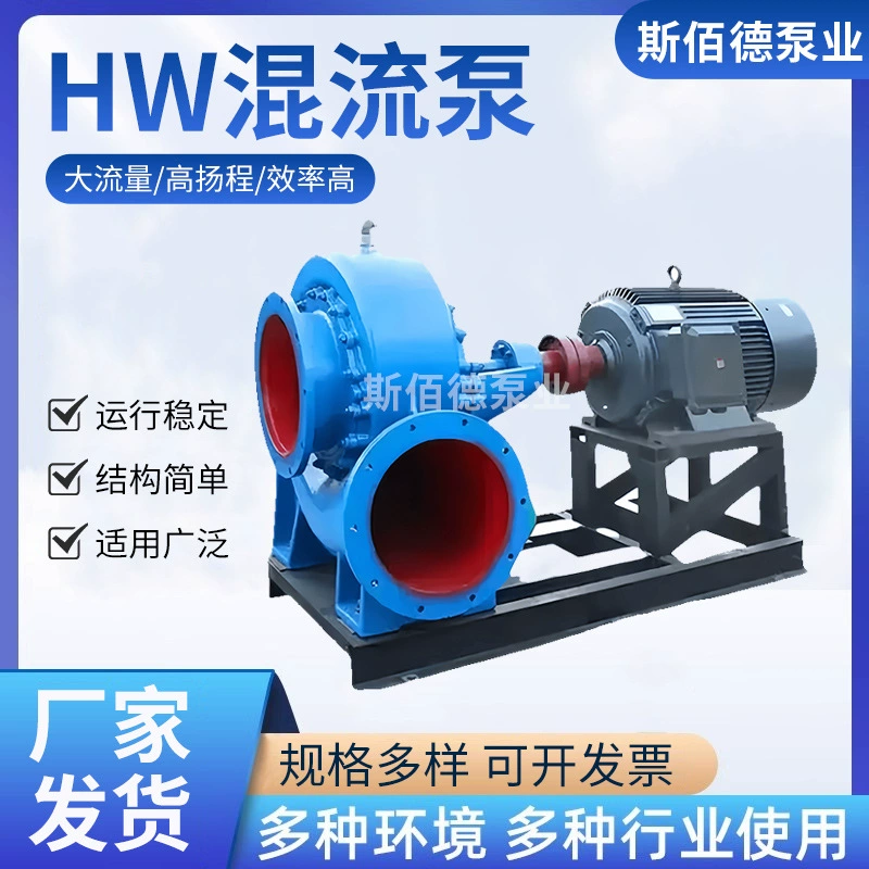 Насос смешанного потока HW с большим расходом, дизельный водяной насос для борьбы с наводнениями и дренажа, самовсасывающий насос, сельскохозяйственный центробежный насос, электрический