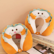 现货供应创意卡通毛绒u型枕颈枕吐司面包旅行午睡趴枕午休u形枕枕