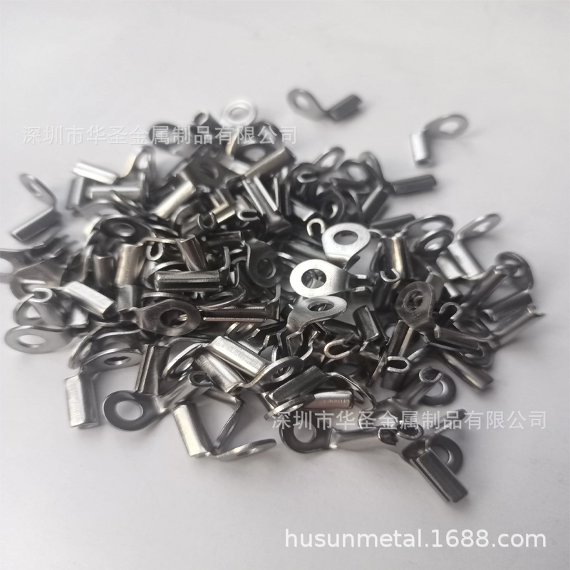 供应 90度直角O型接线端子45度折弯 耳线鼻子 吊灯防坠绳钢丝绳