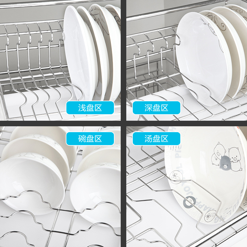 5YA1 wholesale single layer 304 stainless steel dish rack pull basket kitchen cabinet pull blue bar drawer open door adjustment