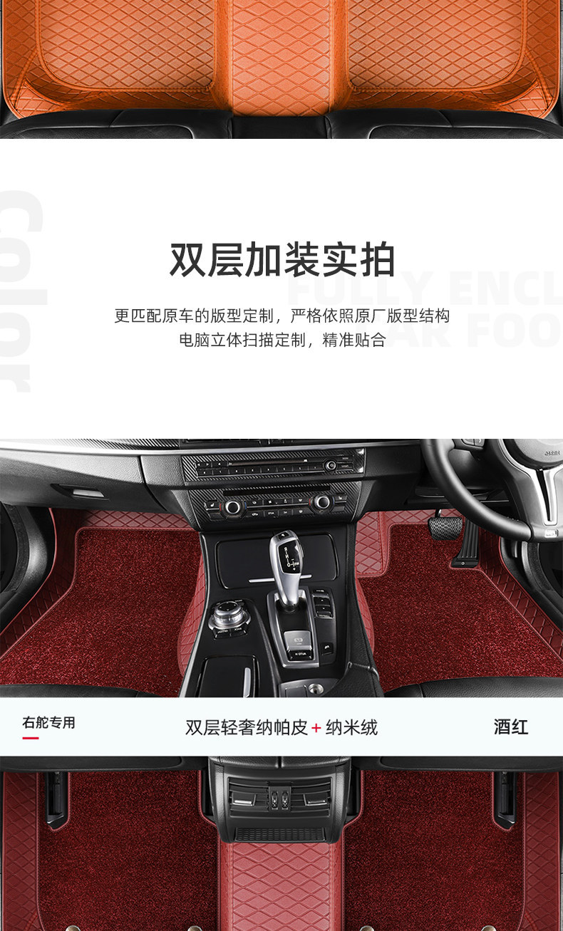 Dropshipping cross-border supply of full-coverage car floor mats for left-hand drive and right-hand drive vehicles, custom-made for global car models