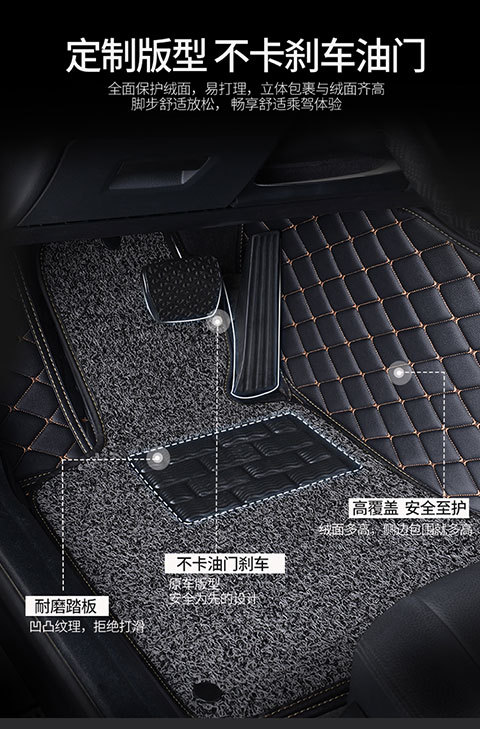 Car Wire Ring Floor Mats Single Piece Car Interior Main Driver and Passenger Rear Carpet Type Car Mats Special Car Models
