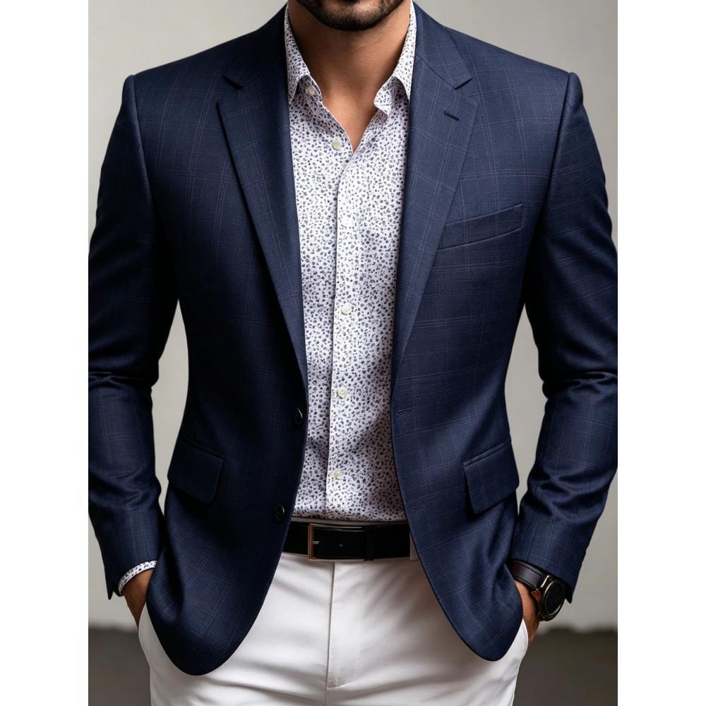 Comercio exterior transfronterizo hombre delgado moda traje casual de color sólido clásico versátil primavera y otoño delgado chaqueta de traje