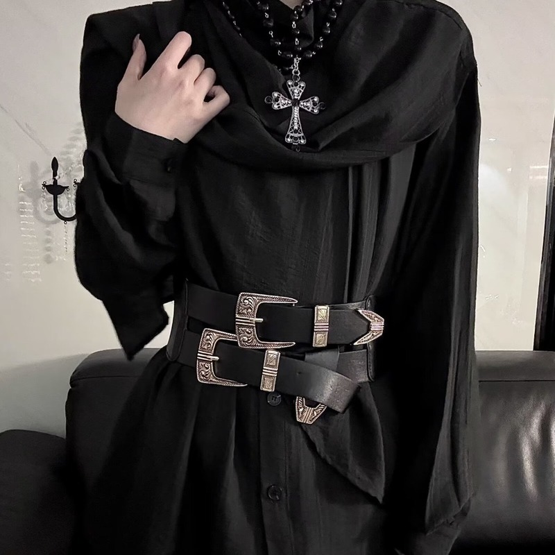 男士走秀双生子系列复古高级感衬衣不规则拼接设计感围脖巾小众衬|undefined