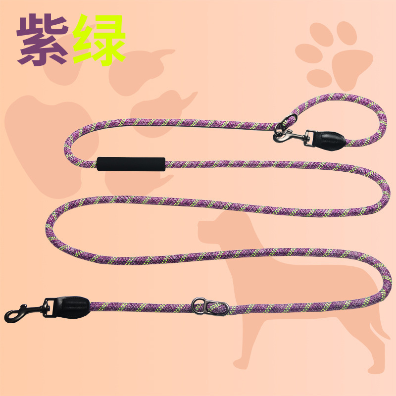 Correa de perro de doble cabeza de algodón y lino reflectante transfronterizo nuevo con agarre multifuncional crossbody cintura correa de correr