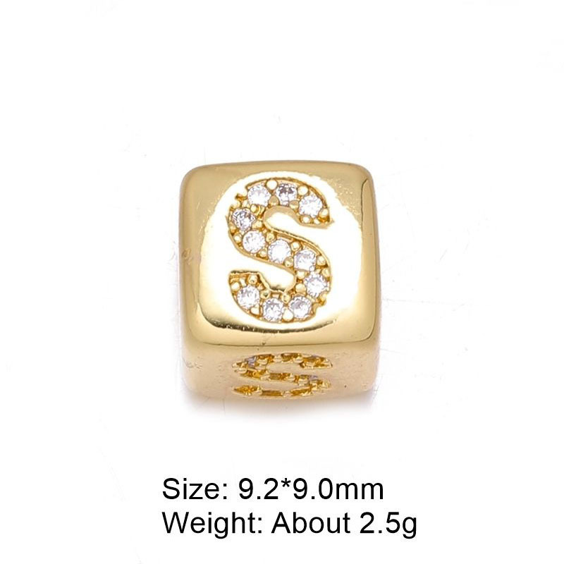 3g Weight Beads Jewelry Making Type DIY Ornament Accessories Classification 1 Piece Quantity Copper Material Letter Pattern All Seasons Season Polished Finish Plating Design Simple Style Style 1 Piece Copper Letter Polished DIY Ornament Accessories Beads 4