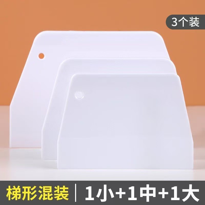Espátula para fideos de arroz, raspador trapezoidal de plástico, herramienta de repostería de PP, cortador de masa, espátula para pasteles, raspador de harina.