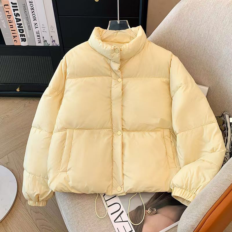 冬季新款韩版羽绒棉服女短款2025年宽松立领小个子时尚加厚面包服|undefined