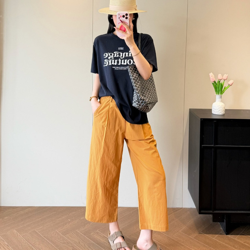 New Style Lightweight All-Cotton Simple Harem Cropped Pants Casual Versatile Pants 0615D04 New Style Lightweight All-Cotton Simple Harem Cropped Pants Casual Versatile Pants 0615D04