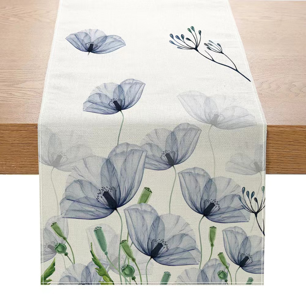 Lino americano impreso camino de mesa planta flor Amazon decoración del hogar paño de mesa pasillo gabinete mesa de café mantel