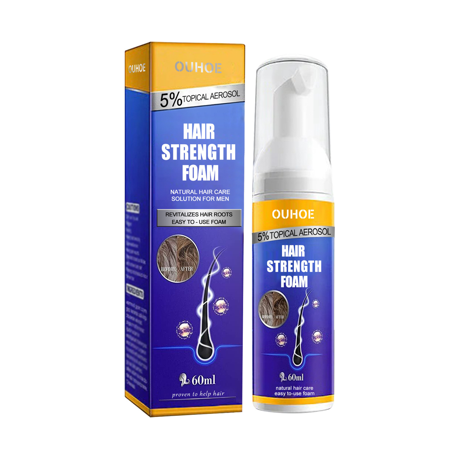 αφρός OUHOE Ανδρική μους Βαθύς Καθαρισμός Επανορθωτική Σύσφιξη Θυλακίων Ρίζας και Ενυδατική Περιποίηση Πυκνών Μαλλιών_voghion.com