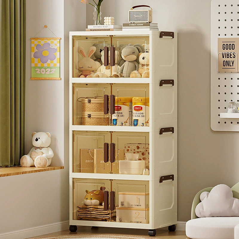 Ящик для хранения, бытовой шкаф для хранения без установки, детская детская одежда, шкаф для хранения игрушек, складной пластиковый шкаф для хранения