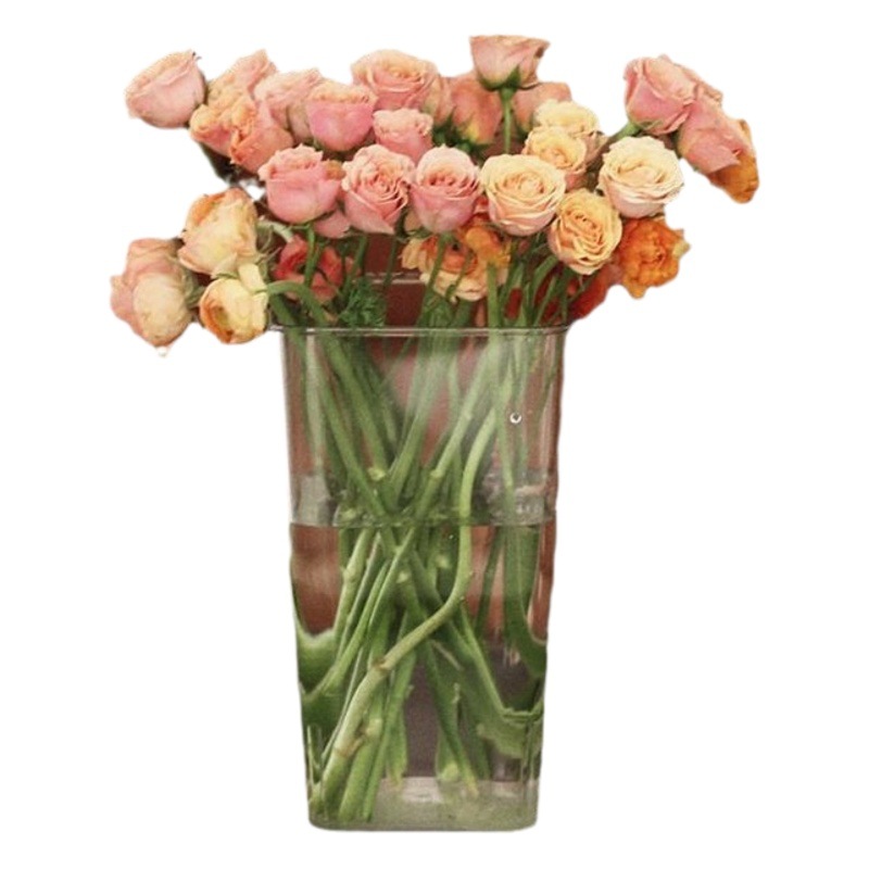 Cubo de cultivo de flores Cubo de cristal transparente arreglo floral Cubo de flores embalaje de flores Cubo de flores hogar vidrio Rosa flor tienda de flores Cubo de flores