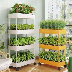 2025热卖阳台种菜多层小推车置物架厨房蔬菜篮家用种菜盆缝收纳架