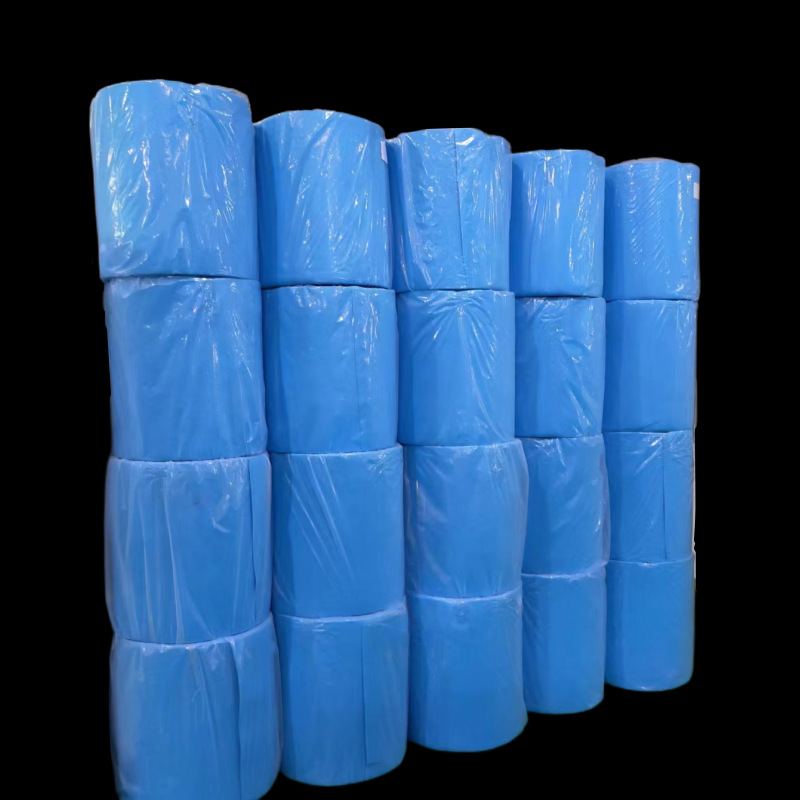 蓝色毛毡布热压针棉涤纶纤维不织布蓝色初效过滤棉彩色针刺棉