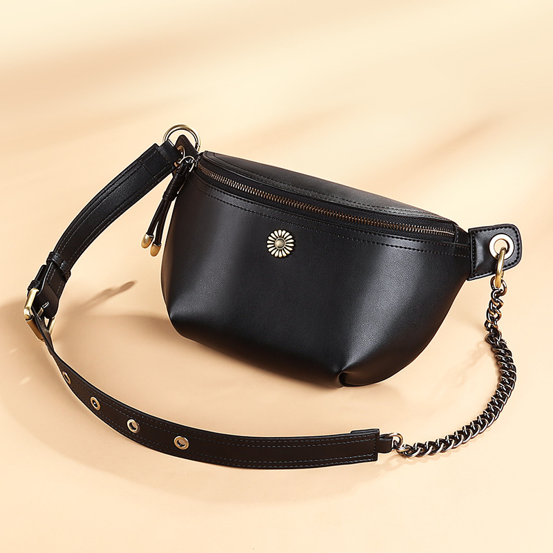 Bolso de cuero 2025 nuevo bolso de pecho de moda para mujer bolso de mensajero de moda de todo fósforo de verano para mujer bolso de cintura de gran capacidad coreana