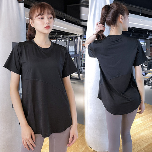 Women's Yoga Shorts T-Shirt Summer Loose Hides Fat Slimming Fitness Top Breathable Covering Shirt Plus Size New Arrival