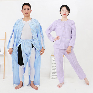 Spring and Autumn Nursing Clothing Convenient Infusion Inspection Acupuncture Easy to Wear and Take off Hospital Clothing Bedridden Elderly Warm Home Clothing