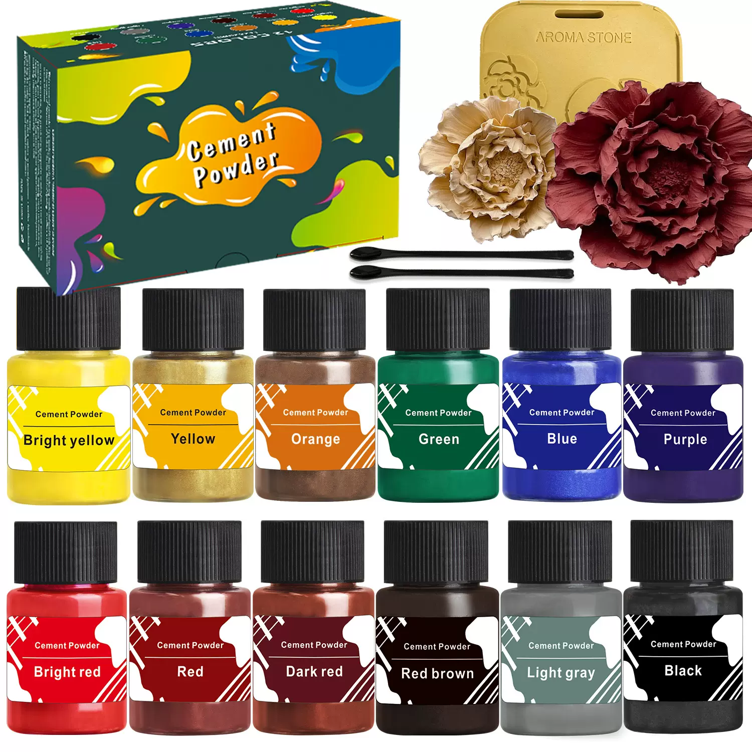 跨境 水泥粉石膏粉专用染料 手工diy材料花盆调色颜料氧化铁颜料