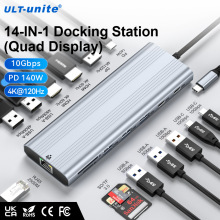 14-IN-1 4K 120Hz USB C Docking Station Quad Display Hub