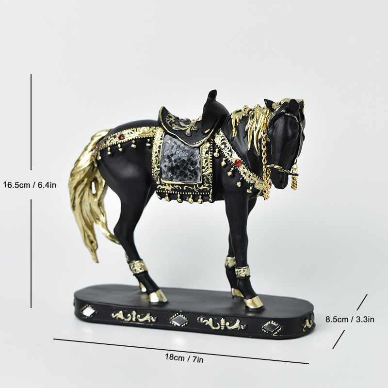 人気の馬の像、軽くて豪華な家の装飾品、リビングルームのエントランスホールのテレビキャビネットの装飾、幸運の馬年工芸品