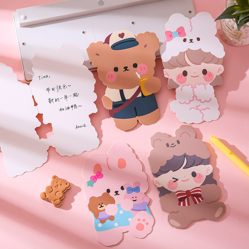 Tarjetas postales de dibujos animados tarjetas de felicitación alienígenas tarjetas pequeñas cartas escritas a mano tarjetas de deseos en blanco para estudiantes y niños bendiciones