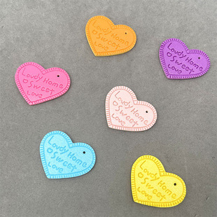 Korean style English lettering imitation leather love card jewelry keychain pendant diy handmade material accessories