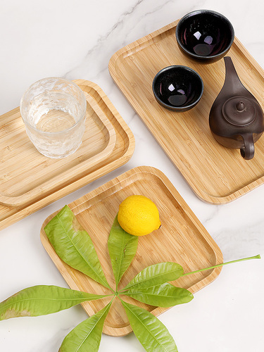 Wholesale Nan Bamboo Trays, Creative Tea Trays for Home Use, Rectangular Fruit Platters, Japanese-Style Dry Brewing Dishes, Wooden Tea Serving Boards